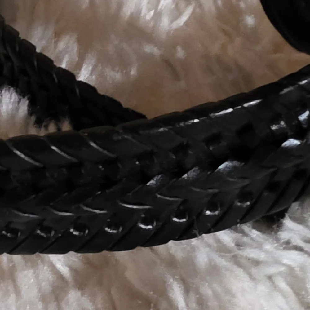 DOCKERS Black Braided Belt with Silver Buckle Sz. 40